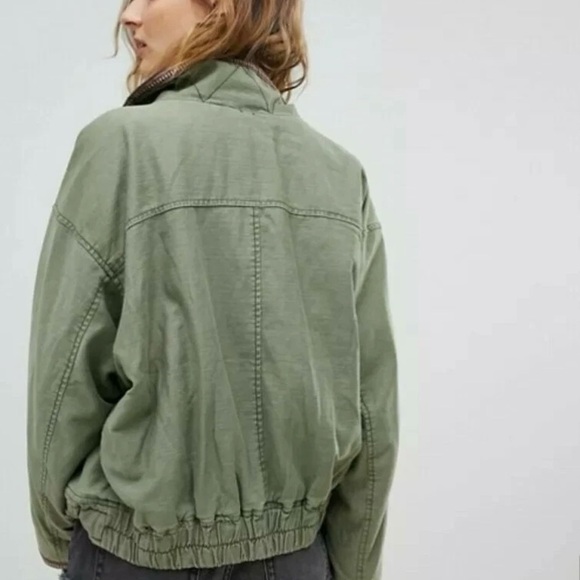 Women's Free People Green Utility Jacket Size Large - Picture 2 of 12